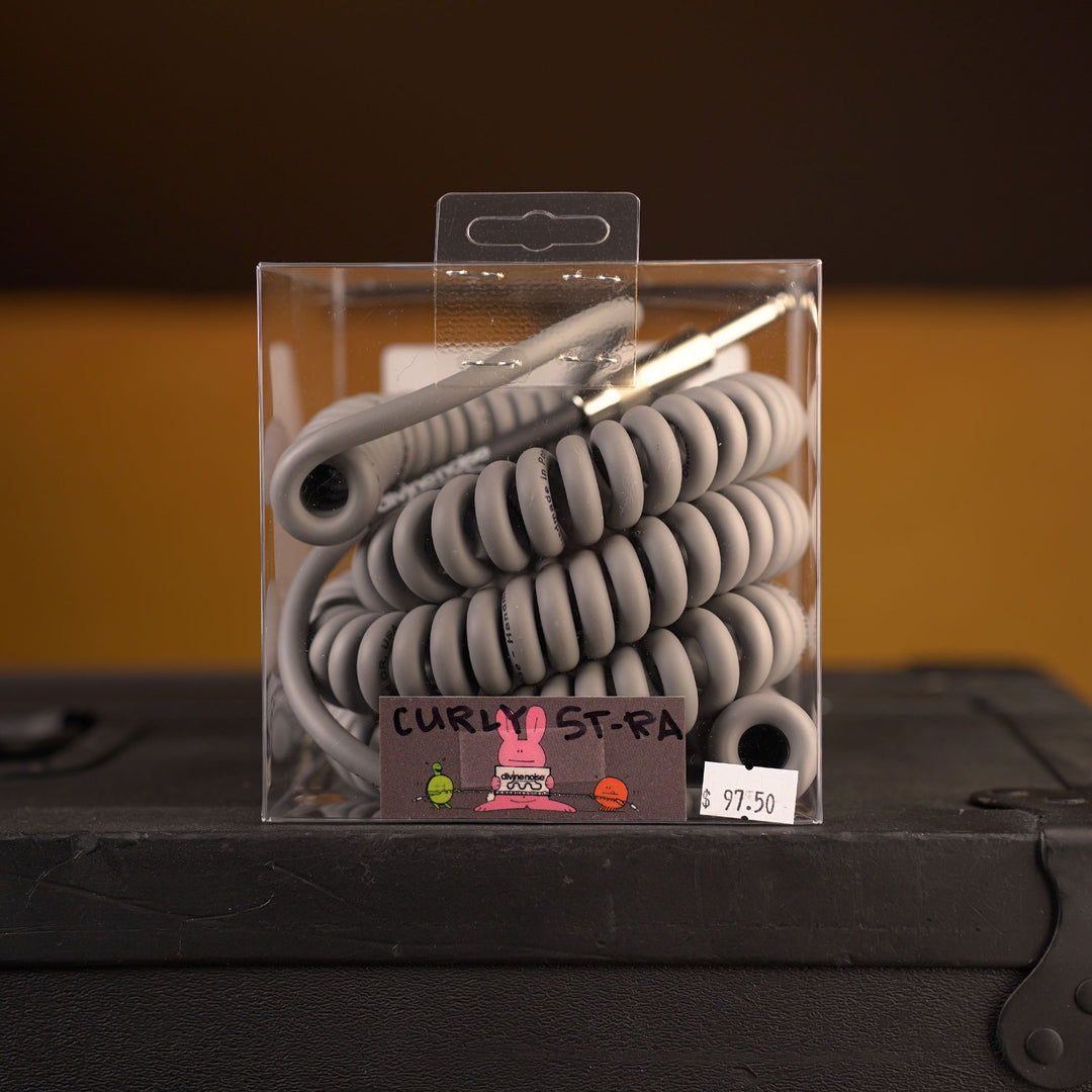 Divine Noise 30' Curly Straight-Right Angle Instrument Cable - Grey