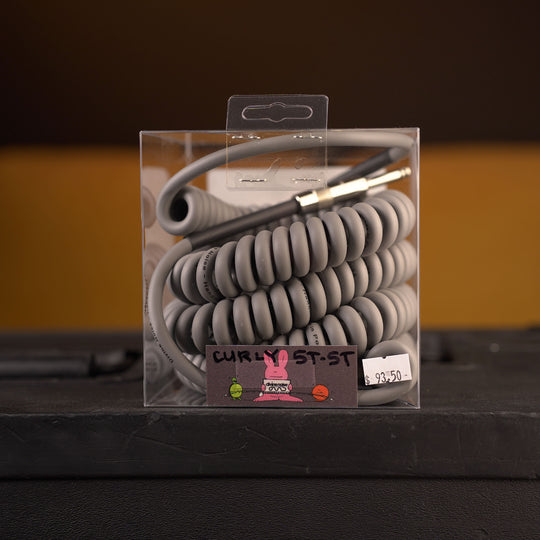 Divine Noise 30' Curly Straight-Straight Angle Instrument Cable - Grey