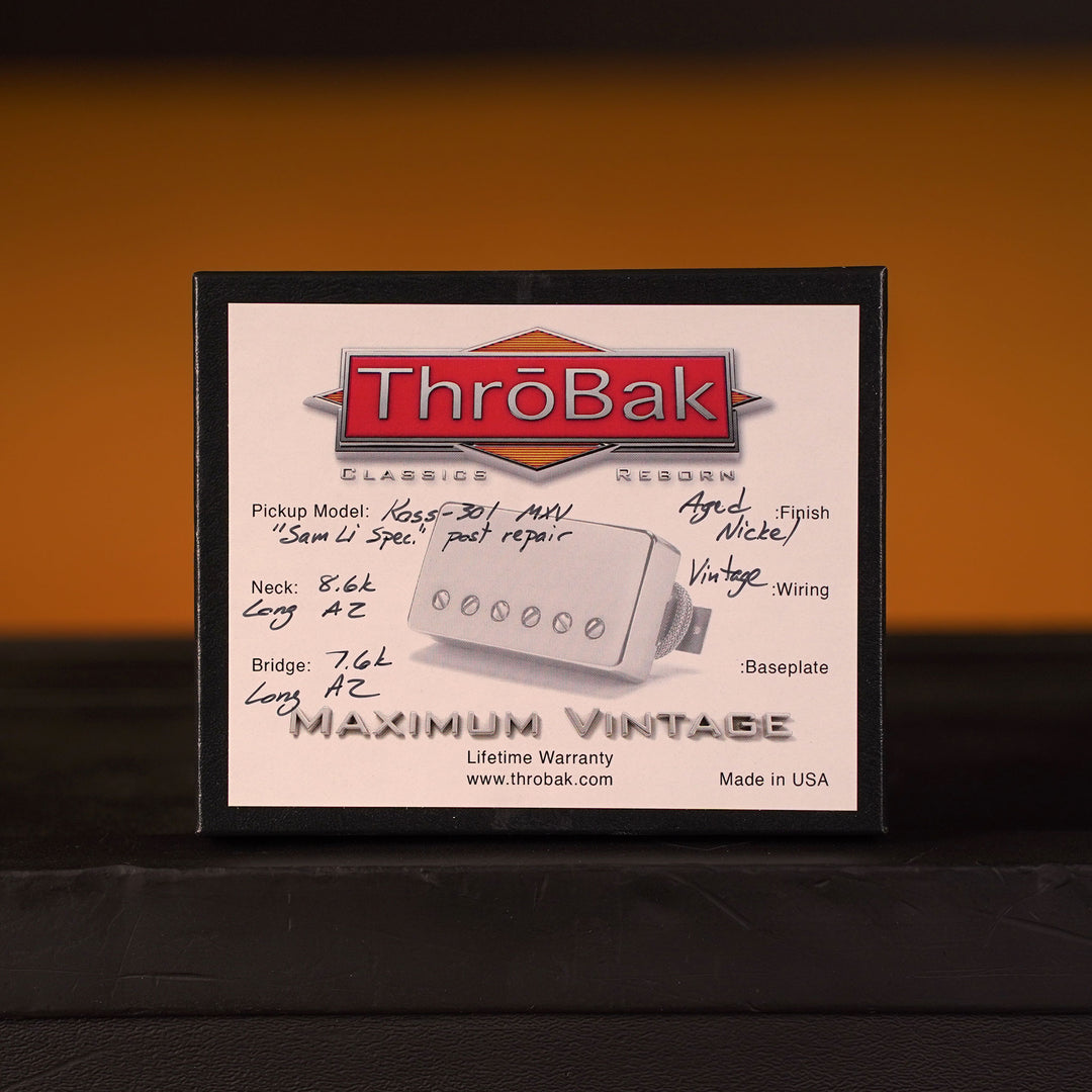 ThroBak Koss-301 MXV Humbucker Set - Aged Nickel