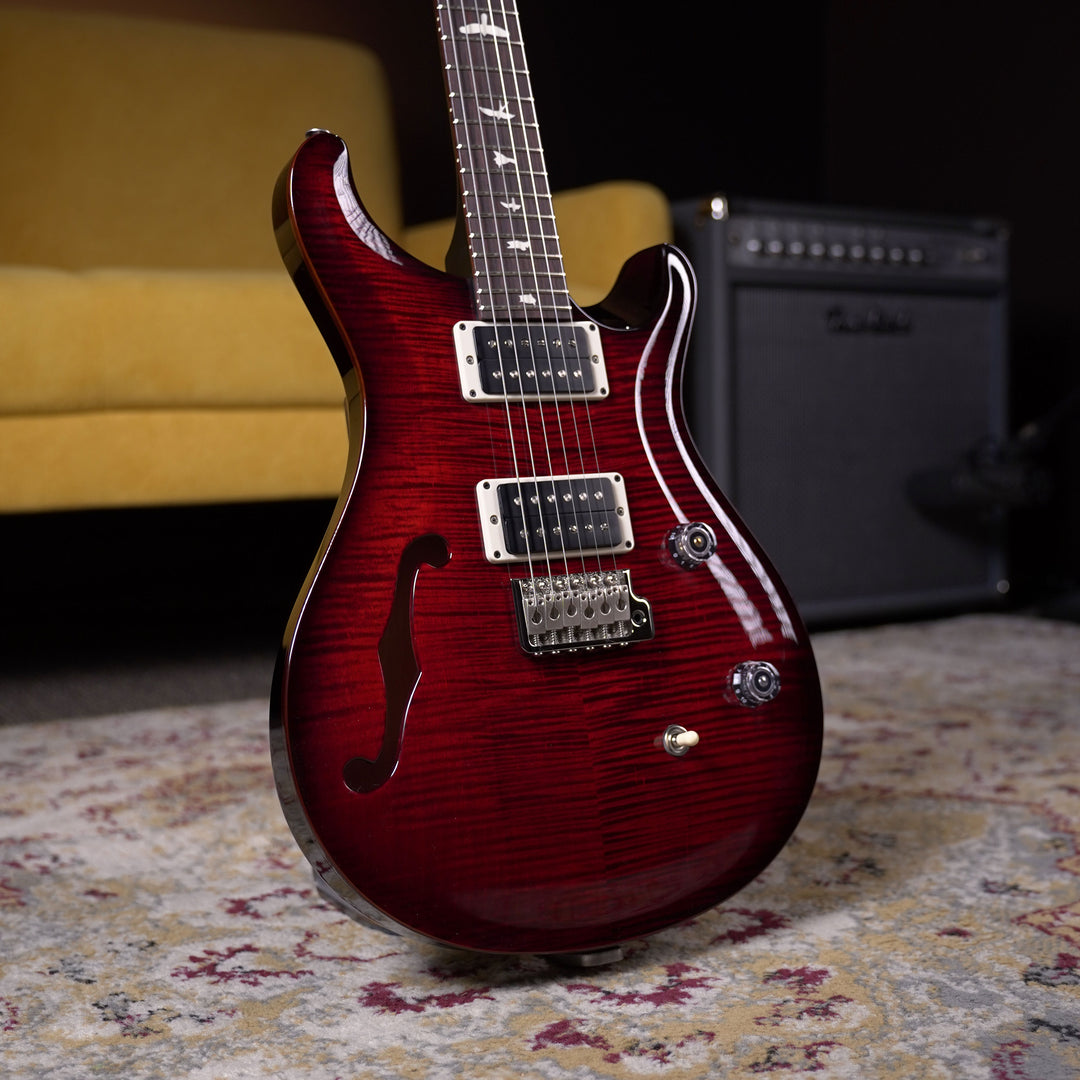 PRS CE 24 Semi-Hollow - Fire Red Burst w/Black Satin Neck