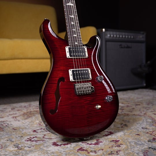 PRS CE 24 Semi-Hollow - Fire Red Burst w/Black Satin Neck