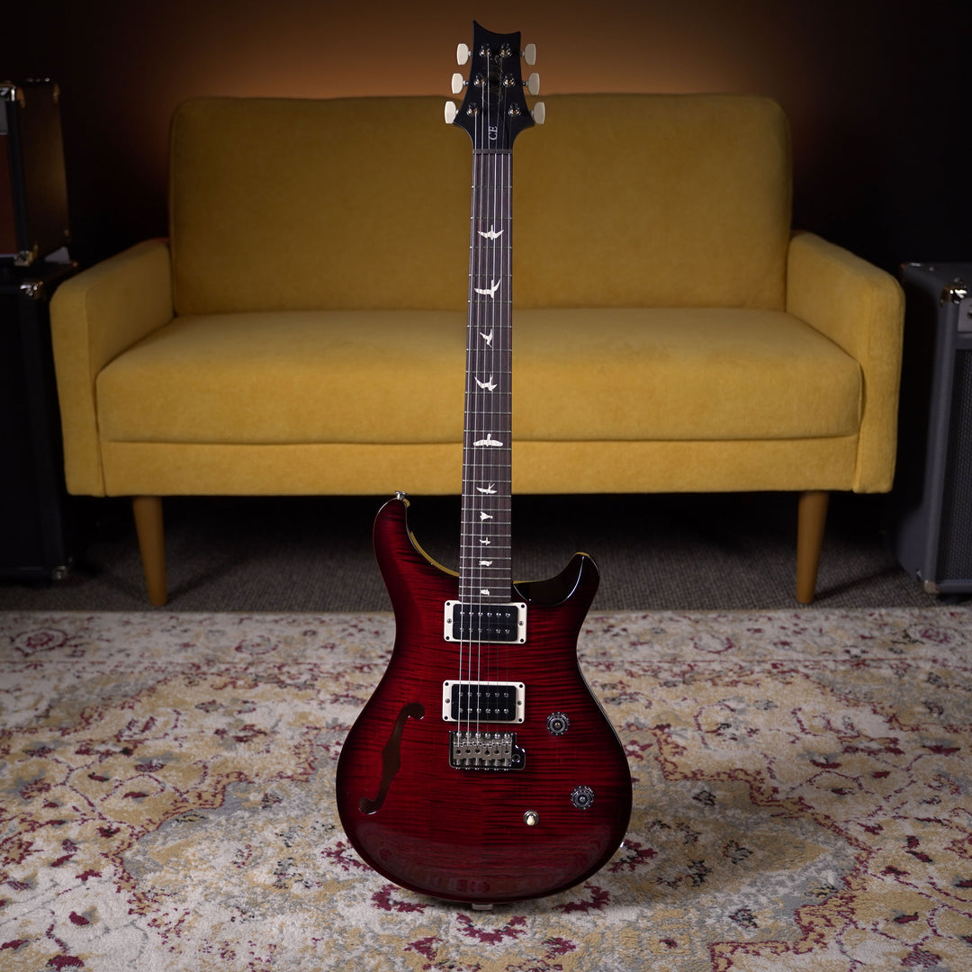 PRS CE 24 Semi-Hollow - Fire Red Burst w/Black Satin Neck