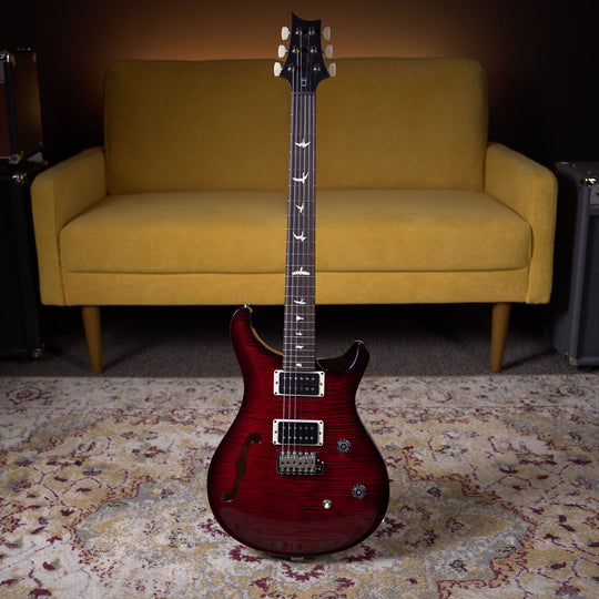 PRS CE 24 Semi-Hollow - Fire Red Burst w/Black Satin Neck