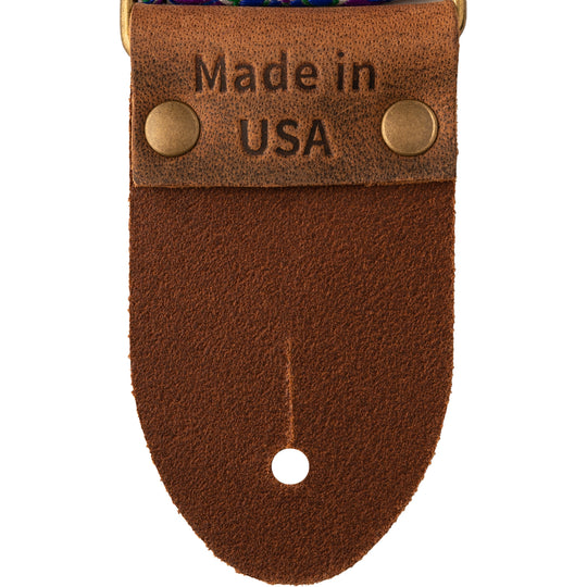 PRS 2" Deluxe Retro Jacquard Strap - Teal/Gold