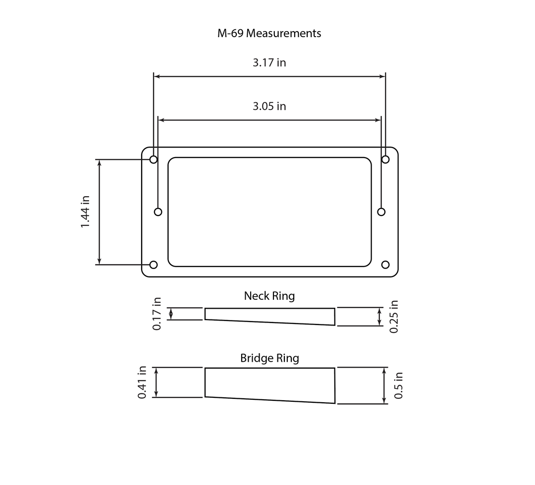 Replica Black M-69 Humbucker Rings