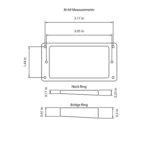 Replica Black M-69 Humbucker Rings